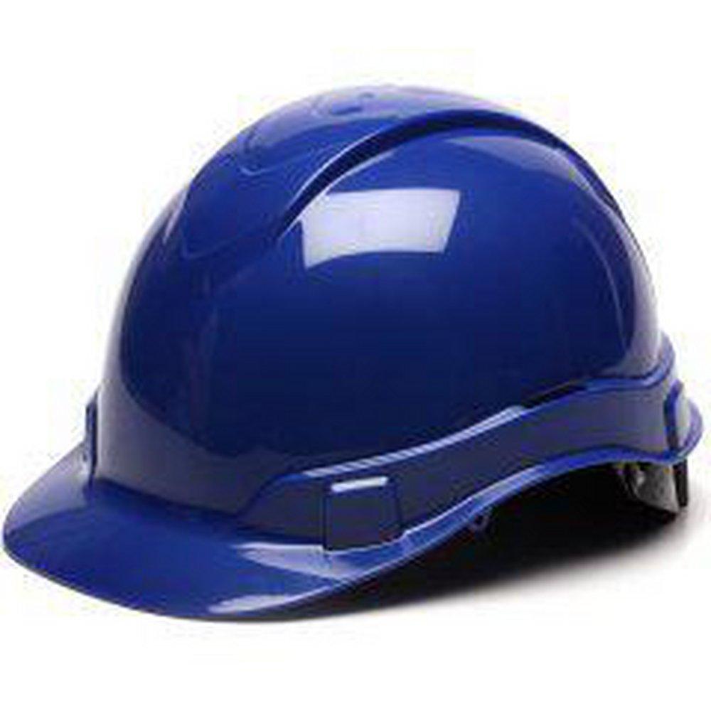 Pyramex Safety Products Blue ABS Hard Hat with 6 Point Ratchet Suspension 