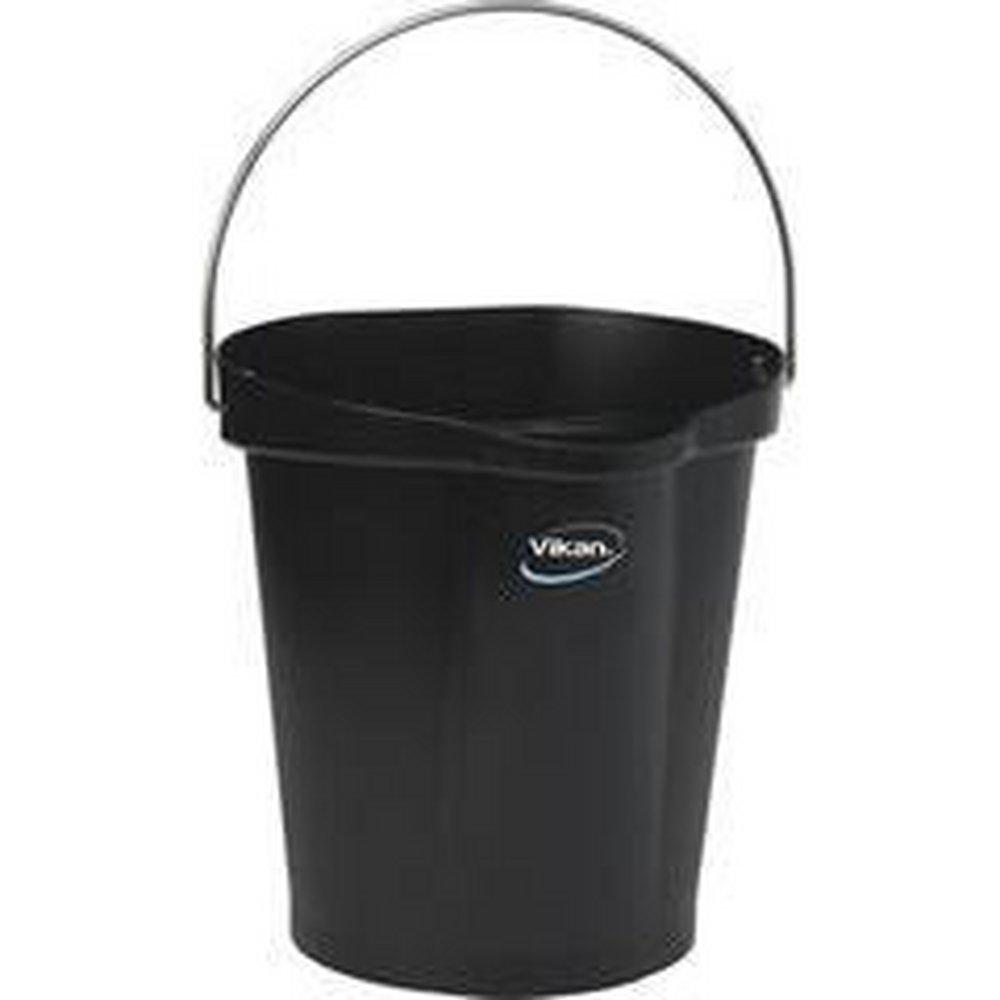 Remco Products Black 3 gal Polypropylene Pail with Stainless Steel Handle 