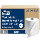Tork White Advanced Paper Towel Roll, 2-Ply 525 ft, White, H1 System 