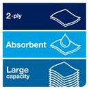 Tork White Advanced Paper Towel Roll, 2-Ply 525 ft, White, H1 System 