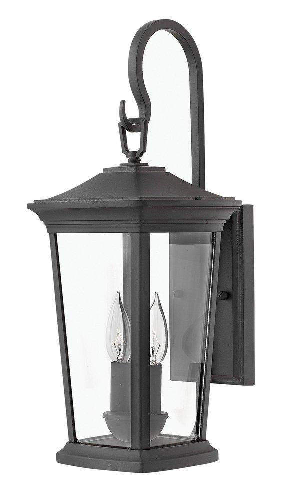 Hinkley Museum Black 8 x 20 in. 120W 2-Light Candelabra E-12 Incandescent Outdoor Wall Sconce 