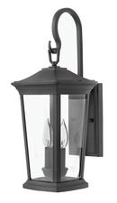Hinkley Museum Black 8 x 20 in. 120W 2-Light Candelabra E-12 Incandescent Outdoor Wall Sconce 