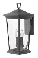 10 x 19-3/10 in. 180W 3-Light Candelabra E-12 Incandescent Outdoor Wall Sconce in Museum Black