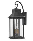 7-3/10 x 20 in. 120W 2-Light Candelabra E-12 Incandescent Outdoor Medium Wall Sconce in Aged Zinc