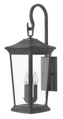 10 x 24-4/5 in. 180W 3-Light Candelabra E-12 Incandescent Outdoor Wall Sconce in Museum Black