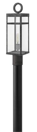 100W 1-Light Medium E-26 Outdoor Post Top or Pier Mount Lantern in Aged Zinc