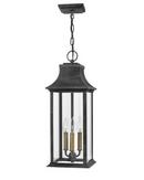 Hinkley Aged Zinc 60W 3-Light Candelabra E-12 Incandescent Large Outdoor Pendant 