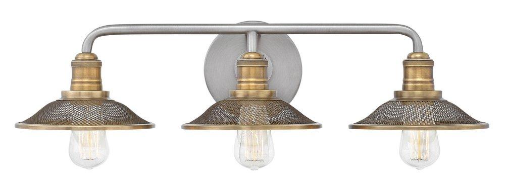 Hinkley Antique Nickel 120V 100W 3-Light Vanity Fixture 