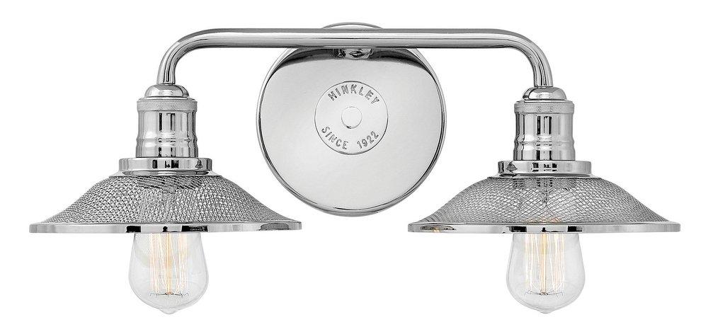 Hinkley Polished Nickel 19 x 6-1/2 in. 100W 2-Light Medium E-26 Vanity Fixture 