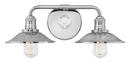 Hinkley Polished Nickel 19 x 6-1/2 in. 100W 2-Light Medium E-26 Vanity Fixture 
