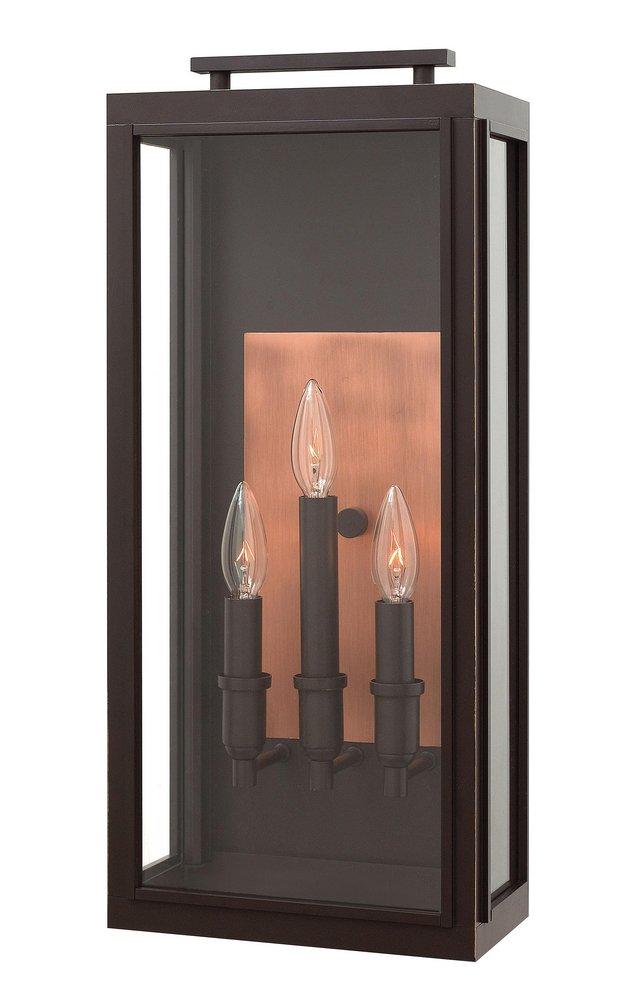 Hinkley Oil Rubbed Bronze 4W 3-Light 22 in. Outdoor Wall Sconce 