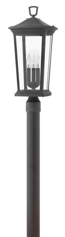 60W 3-Light Candelabra E-12 Incandescent Post Top or Pier Mount Lantern in Museum Black