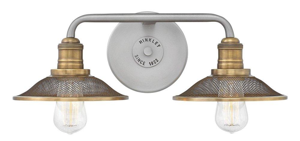 Hinkley Antique Nickel 19 x 6-1/2 in. 100W 2-Light Medium E-26 Vanity Fixture 