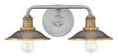 Hinkley Antique Nickel 19 x 6-1/2 in. 100W 2-Light Medium E-26 Vanity Fixture 