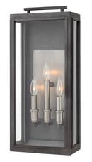 60W 3-Light Candelabra E-12 Incandescent Large Outdoor Wall Sconce in Aged Zinc with Antique Nickel