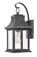 7-1/2 x 16-1/2 in. 100W 1-Light Medium E-26 Incandescent Outdoor Small Wall Sconce in Aged Zinc