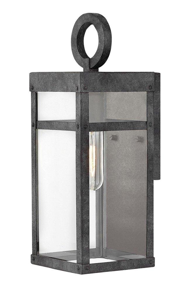 Hinkley Aged Zinc 13 in. 100W 1-Light Outdoor Wall Sconce 