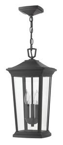 10 x 19-3/10 in. 180W 3-Light Ceiling Mount Candelabra E-12 Hanging Outdoor Pendant in Museum Black