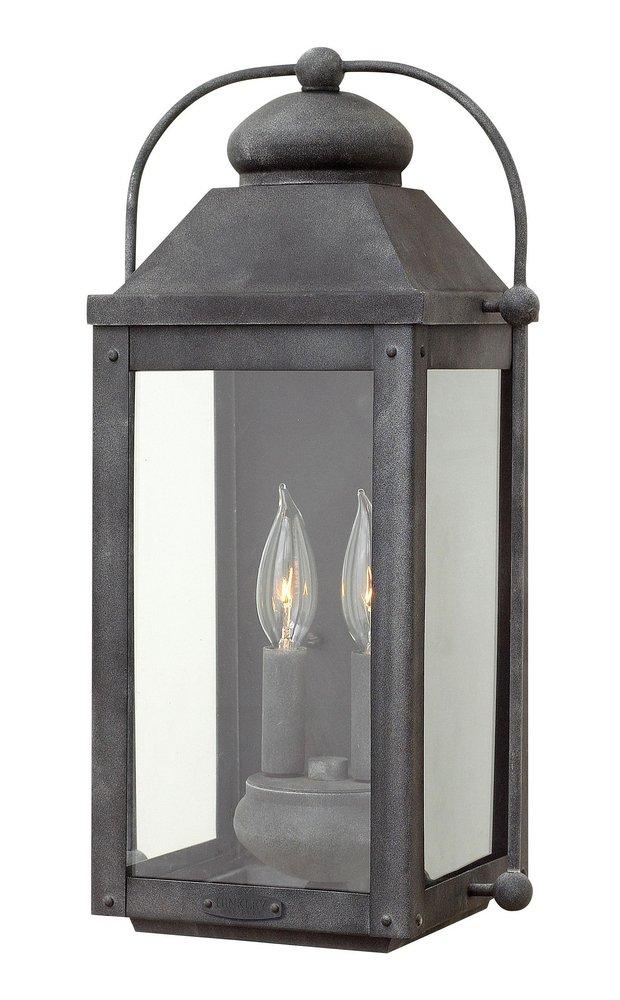 Hinkley Aged Zinc 4W 2-Light 17-4/5 in. Outdoor Wall Sconce 