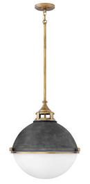 Hinkley Aged Zinc/Heritage Brass 18 in. 100W 2-Light Medium E-26 Incandescent Pendant 