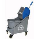 Divided Mop Bucket with Side Press Wringer in Grey