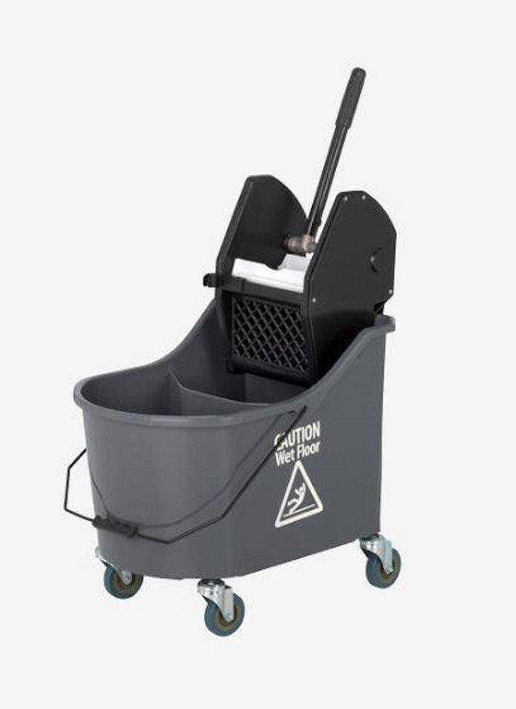 Nuance Solutions Grey Divided Mop Bucket with Down Press Wringer 