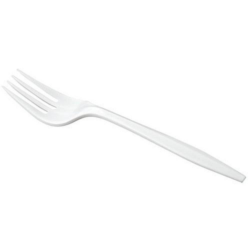Essendant White Medium Weight Polypropylene Fork in White 