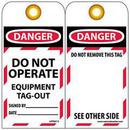 6 x 3 in. Lockout Tag Danger - Do Not Operate - Equipment Tag-Out (Pack of 10)