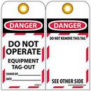 National Marker Company Black 3 in. Lockout Tag Danger - Do Not Operate - Equipment Tag-Out (Pack of 10) 
