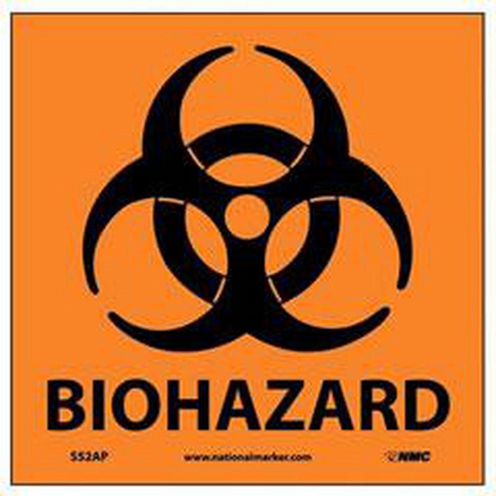National Marker Company Black 4 in. Pressure Sensitive Vinyl Biohazard Label 