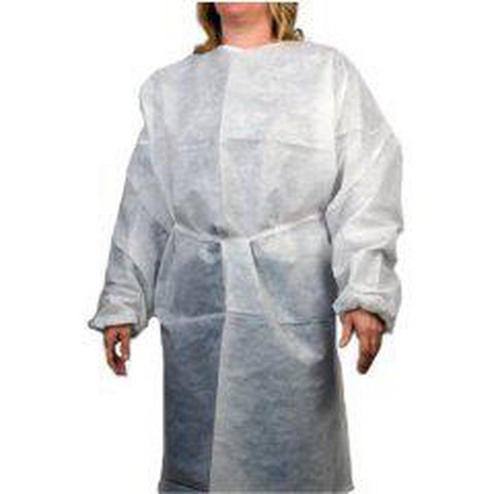 Mckesson Medical Surgical White Protective Gown with Sleeves in White (Bag of 10) 