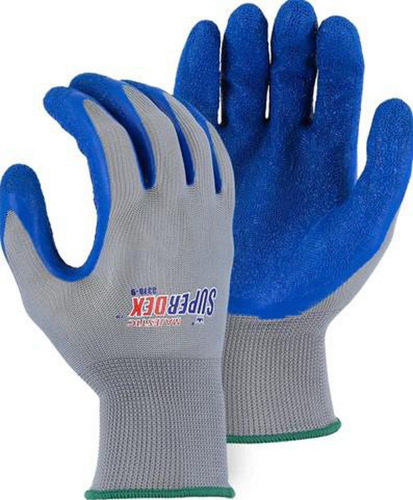 Majestic Glove Grey Nylon Gloves in Grey and Blue 