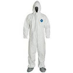 XL Size PTFE Coverall with Hood and Boot in White