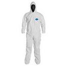 XL Size Polypropylene Coverall with Hood, Elastic Wrist and Ankle in White