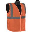 2XL Size Mesh Traffic Safety Vest with Front Zipper in Orange