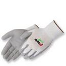 S Size Polyurethane Dipped Nylon Gloves in White and Grey