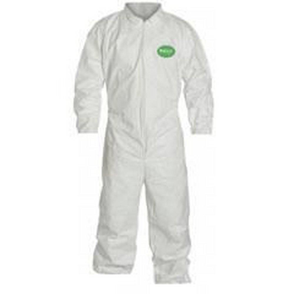 Liberty Glove & Safety White Polypropylene Coverall with Zipper Front in White 