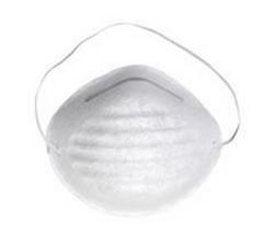 Aluminum and Plastic NIOSH 42 CFR 84 Single Strap Dust Mask in White (Box of 50, 20 Boxes per Case)