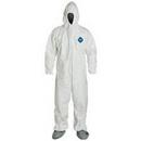 Liberty Glove & Safety White PTFE Coverall with Hood, Boot and Elastic Wrist in White 