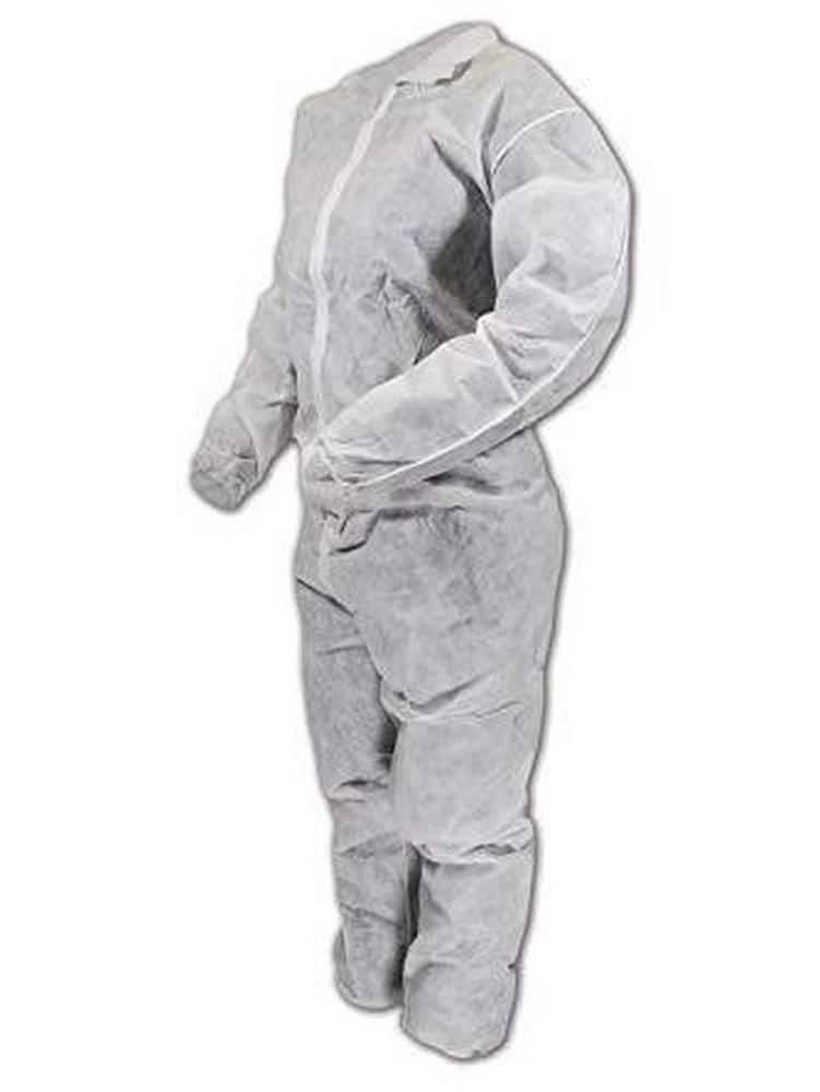 Liberty Glove & Safety White Polypropylene Coverall with Elastic Wrist and Ankle in White 