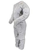 2XL Size Polypropylene Coverall with Elastic Wrist and Ankle in White