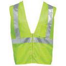 2XL Size Mesh Traffic Safety Vest with Zipper in Lime Green