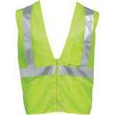 L Size Mesh Traffic Safety Vest with Zipper in Lime Green