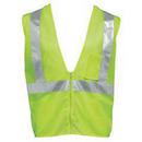 M Size Mesh Traffic Safety Vest with Silver Reflective Stripes in Lime Green