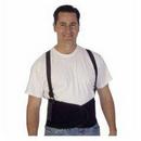 L Size Nylon and Elastic Back Support Belt with Detachable Suspender in Black
