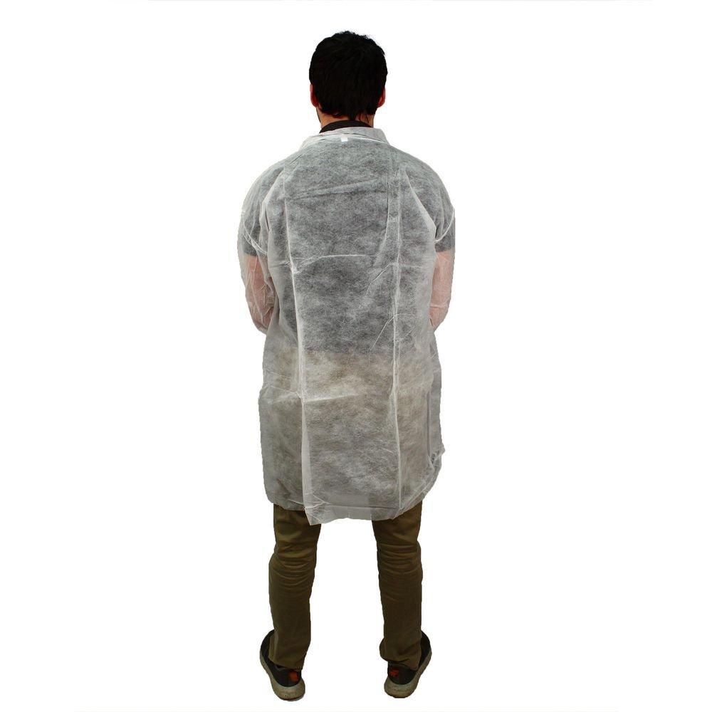 PolyLite&reg; White Polypropylene Lab Coat with Elastic Wrist in White 