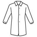 L Size Polypropylene Lab Coat with Elastic Wrist in White