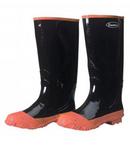 Size 7 Rubber Plain Toe Boot in Black and Orange