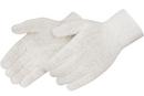 L Size Polyester and Cotton Gloves in Natural White