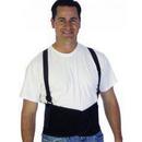 L Size Elastic Back Support Belt with Attached Suspender in Black